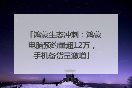 鸿蒙生态冲刺：鸿蒙电脑预约量超12万，手机备货量激增