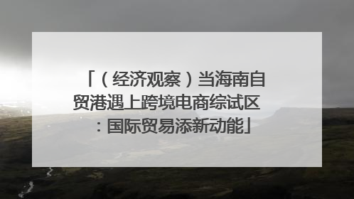（经济观察）当海南自贸港遇上跨境电商综试区：国际贸易添新动能