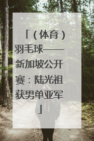 （体育）羽毛球——新加坡公开赛：陆光祖获男单亚军