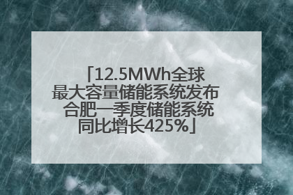 12.5MWh全球最大容量储能系统发布 合肥一季度储能系统同比增长425%