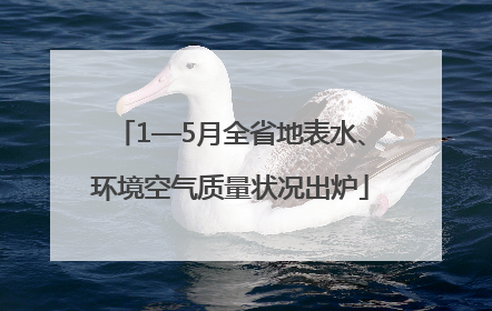 1—5月全省地表水、环境空气质量状况出炉