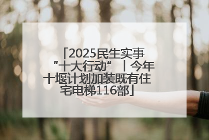 2025民生实事“十大行动”丨今年十堰计划加装既有住宅电梯116部