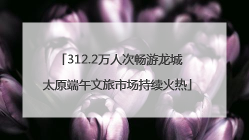 312.2万人次畅游龙城 太原端午文旅市场持续火热