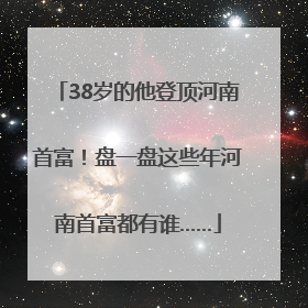 38岁的他登顶河南首富！盘一盘这些年河南首富都有谁……