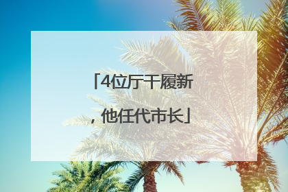 4位厅干履新，他任代市长