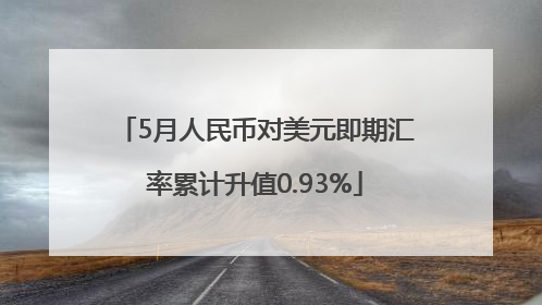 5月人民币对美元即期汇率累计升值0.93%