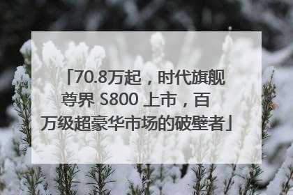 70.8万起，时代旗舰尊界 S800 上市，百万级超豪华市场的破壁者