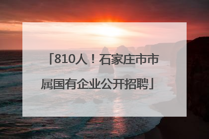 810人！石家庄市市属国有企业公开招聘